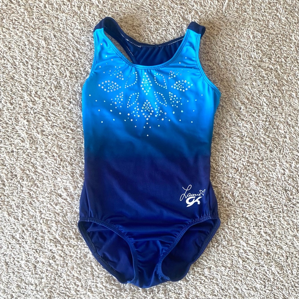 ❣️sold❣️GK Elite | Laurie Hernandez workout leotard/swim, Blue Ombré w Sparkles
